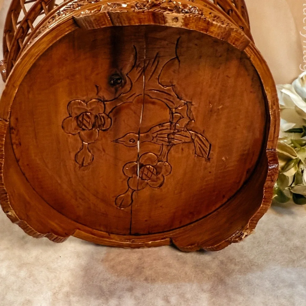 Bamboo Barrel Birdcage-Vintage - Picture 6 of 8